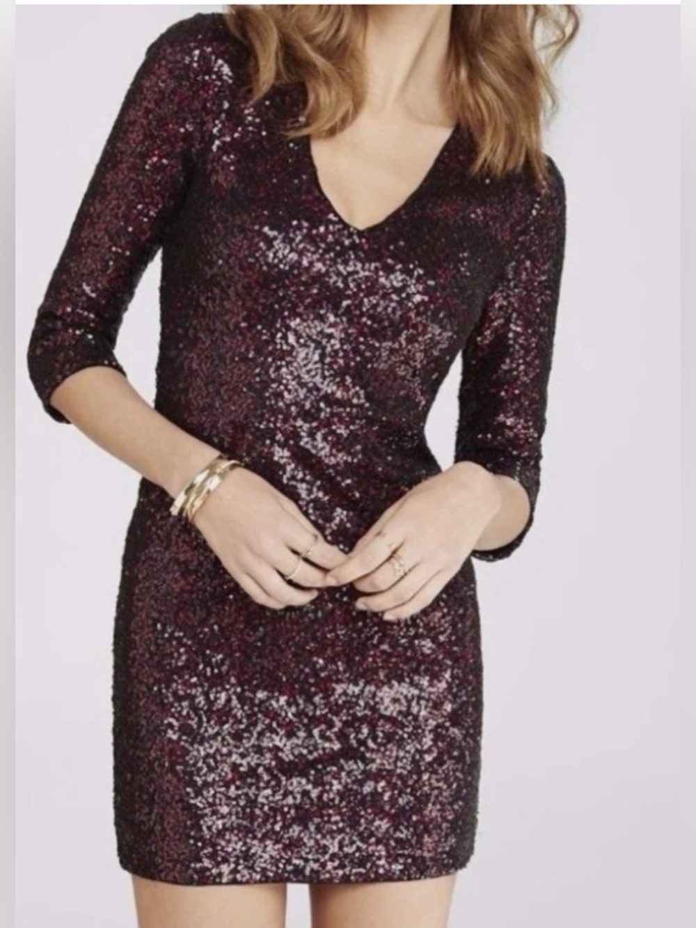 Express Red and Black Sequin Mini Dress Size 0